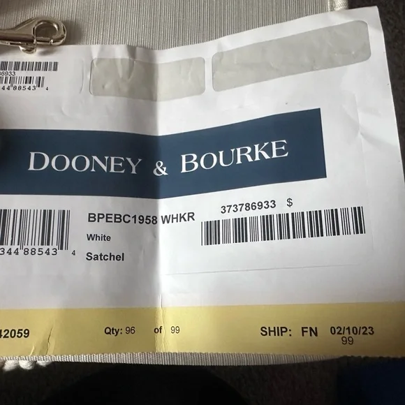 Dooney & Bourke Small Cream Satchel with DB Charms - Picture 3 of 12